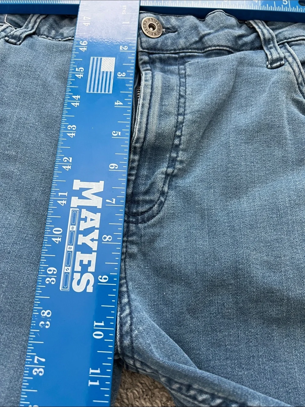 Jachs New York Men's Lyocell-Blend Medium Blue Straight Stretch Jeans Size 36/30